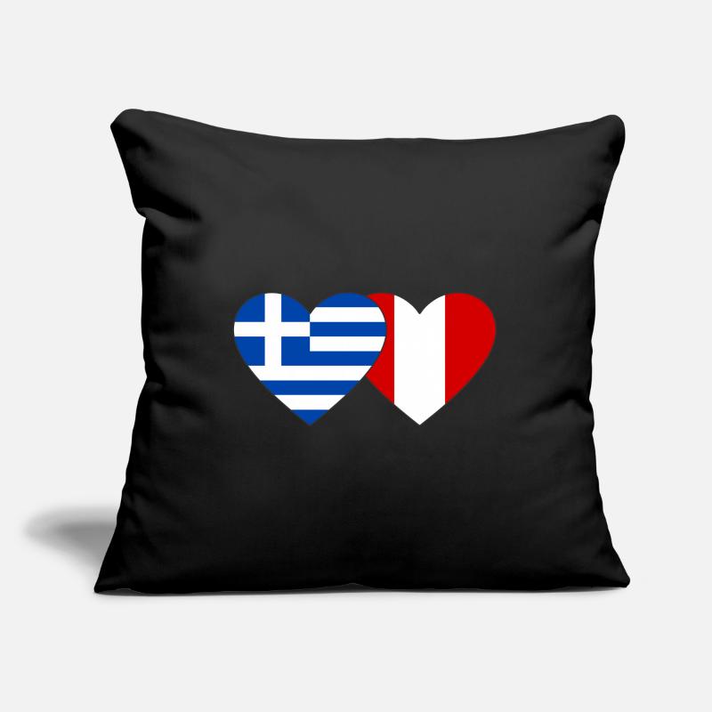 Grèce Pérou Drapeau du Cœur Housse de coussin décorative 45 x 45 cm