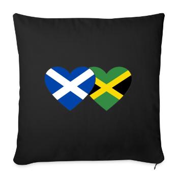 Schottland Jamaika Herz Flagge - Sofakissenbezug 45 x 45 cm - Schwarz - Vorne