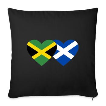 Jamaika Schottland Herz Flagge - Sofakissenbezug 45 x 45 cm - Schwarz - Vorne