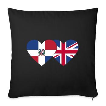 Dominican Republic England Flag - Sofa pillowcase 17,3'' x 17,3'' (45 x 45 cm) - black - Front