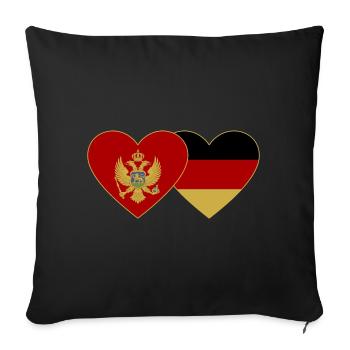 Montenegro Germany Flag - Sofa pillowcase 17,3'' x 17,3'' (45 x 45 cm) - black - Front