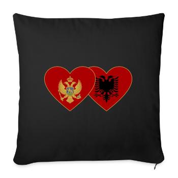 Montenegro Albania flag - Sofa pillowcase 17,3'' x 17,3'' (45 x 45 cm) - black - Front