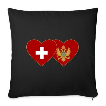 Switzerland Montenegro flag - Sofa pillowcase 17,3'' x 17,3'' (45 x 45 cm) - black - Front