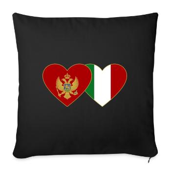 Montenegro Italy flag - Sofa pillowcase 17,3'' x 17,3'' (45 x 45 cm) - black - Front