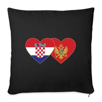 Croatia Montenegro Flag - Sofa pillowcase 17,3'' x 17,3'' (45 x 45 cm) - black - Front