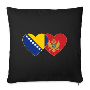 Bosnia Montenegro flag - Sofa pillowcase 17,3'' x 17,3'' (45 x 45 cm) - black - Front