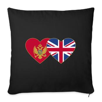 Montenegro England Flag - Sofa pillowcase 17,3'' x 17,3'' (45 x 45 cm) - black - Front