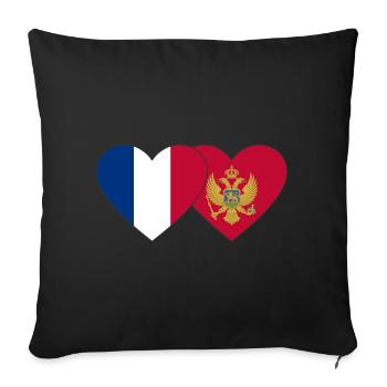 France Montenegro flag - Sofa pillowcase 17,3'' x 17,3'' (45 x 45 cm) - black - Front