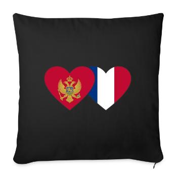 Monténégro France Drapeau - Housse de coussin décorative 45 x 45 cm - noir - Devant