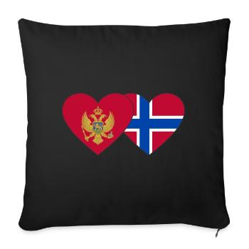 Montenegro Norway flag - Sofa pillowcase 17,3'' x 17,3'' (45 x 45 cm) - black - Front