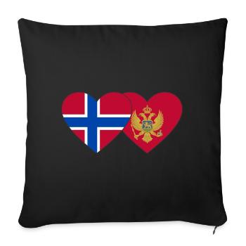 Norway Montenegro flag - Sofa pillowcase 17,3'' x 17,3'' (45 x 45 cm) - black - Front