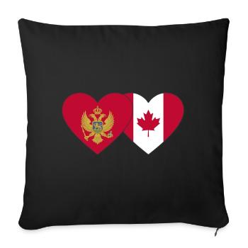 Montenegro Canada flag - Sofa pillowcase 17,3'' x 17,3'' (45 x 45 cm) - black - Front