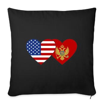 USA Montenegro flag - Sofa pillowcase 17,3'' x 17,3'' (45 x 45 cm) - black - Front