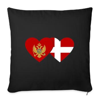 Montenegro Denmark flag - Sofa pillowcase 17,3'' x 17,3'' (45 x 45 cm) - black - Front