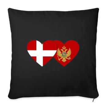 Denmark Montenegro flag - Sofa pillowcase 17,3'' x 17,3'' (45 x 45 cm) - black - Front