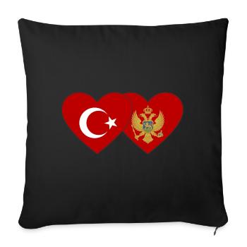 Turkey Montenegro flag - Sofa pillowcase 17,3'' x 17,3'' (45 x 45 cm) - black - Front