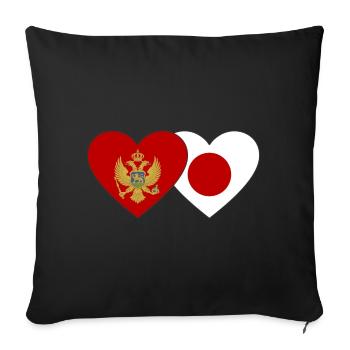 Montenegro Japan Flag - Sofa pillowcase 17,3'' x 17,3'' (45 x 45 cm) - black - Front
