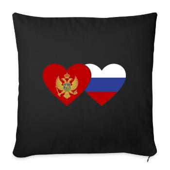 Monténégro Drapeau de la Russie - Housse de coussin décorative 45 x 45 cm - noir - Devant