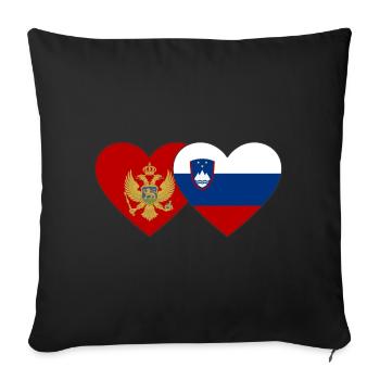 Montenegro Slovenia Flag - Sofa pillowcase 17,3'' x 17,3'' (45 x 45 cm) - black - Front