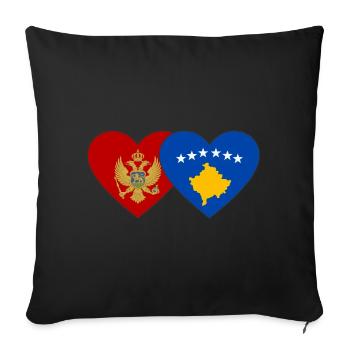Montenegro Kosovo Flag - Sofa pillowcase 17,3'' x 17,3'' (45 x 45 cm) - black - Front
