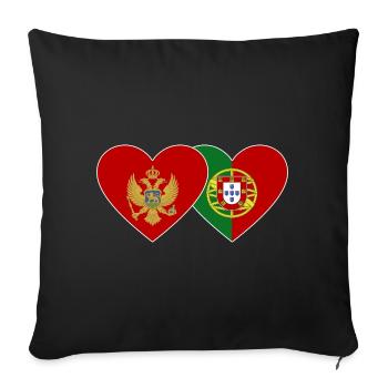 Montenegro Portugal Flag - Sofa pillowcase 17,3'' x 17,3'' (45 x 45 cm) - black - Front