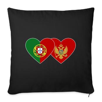 Portugal Montenegro flag - Sofa pillowcase 17,3'' x 17,3'' (45 x 45 cm) - black - Front