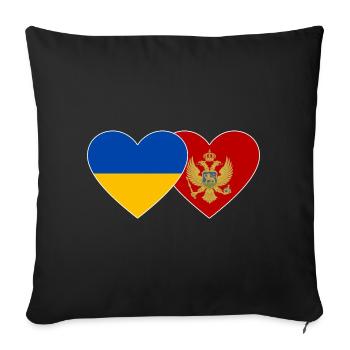 Ukraine Montenegro flag - Sofa pillowcase 17,3'' x 17,3'' (45 x 45 cm) - black - Front
