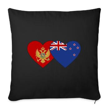 Monténégro Drapeau néo-zélandais - Housse de coussin décorative 45 x 45 cm - noir - Devant