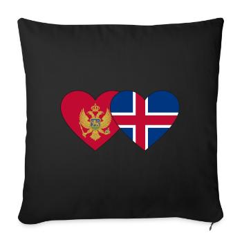 Montenegro Iceland Flag - Sofa pillowcase 17,3'' x 17,3'' (45 x 45 cm) - black - Front