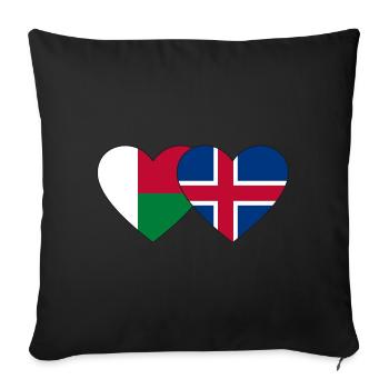 Madagascar Islande Flag Coeur - Housse de coussin décorative 45 x 45 cm - noir - Devant