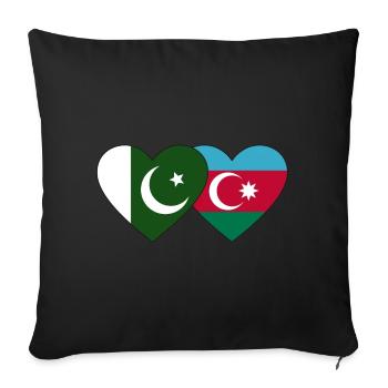 Pakistan Azerbaijan Flag Heart - Sofa pillowcase 17,3'' x 17,3'' (45 x 45 cm) - black - Front