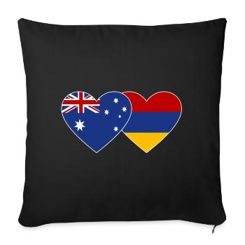 Drapeau de l’Australie et de l’Arménie - Housse de coussin décorative 45 x 45 cm - noir - Devant