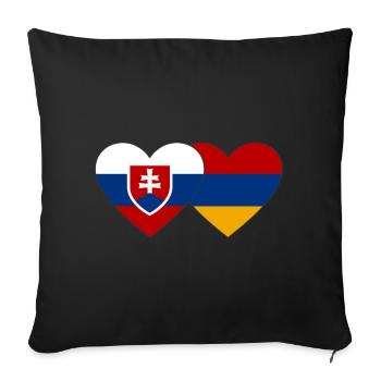 Slovakia Armenia Flag Heart - Sofa pillowcase 17,3'' x 17,3'' (45 x 45 cm) - black - Front