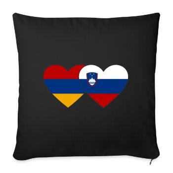 Armenia Slovenia Flag Heart - Sofa pillowcase 17,3'' x 17,3'' (45 x 45 cm) - black - Front
