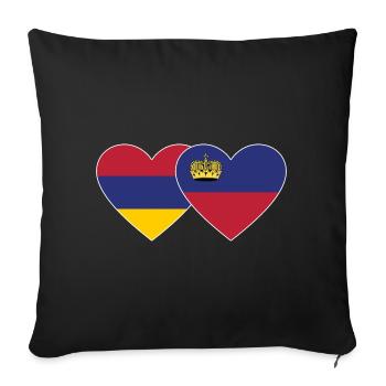 Armenia Liechtenstein Flag Heart - Sofa pillowcase 17,3'' x 17,3'' (45 x 45 cm) - black - Front