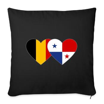 Belgium Panama Flag Heart - Sofa pillowcase 17,3'' x 17,3'' (45 x 45 cm) - black - Front