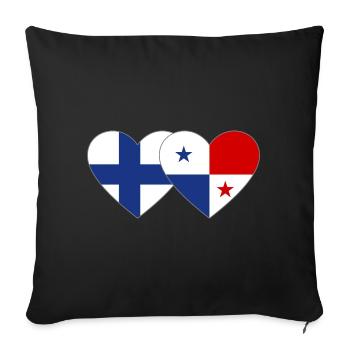 Finland Panama Flag Heart - Sofa pillowcase 17,3'' x 17,3'' (45 x 45 cm) - black - Front