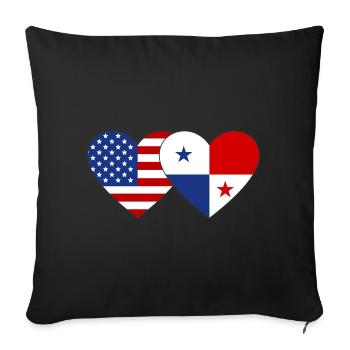 USA Panama Flag Heart - Sofa pillowcase 17,3'' x 17,3'' (45 x 45 cm) - black - Front