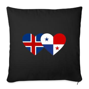 Iceland Panama Flag Heart - Sofa pillowcase 17,3'' x 17,3'' (45 x 45 cm) - black - Front