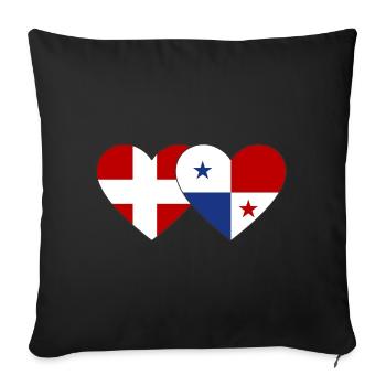 Denmark Panama Flag Heart - Sofa pillowcase 17,3'' x 17,3'' (45 x 45 cm) - black - Front