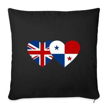 England Panama Flagge Herz - Sofakissenbezug 45 x 45 cm - Schwarz - Vorne