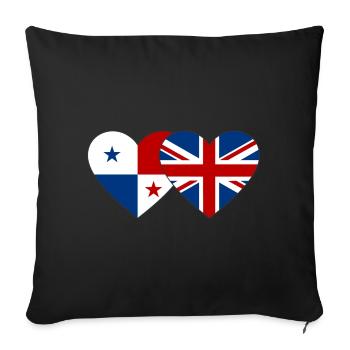 Panama England Flag Heart - Sofa pillowcase 17,3'' x 17,3'' (45 x 45 cm) - black - Front