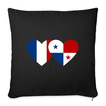 France Panama Flag Heart - Sofa pillowcase 17,3'' x 17,3'' (45 x 45 cm) - black - Front