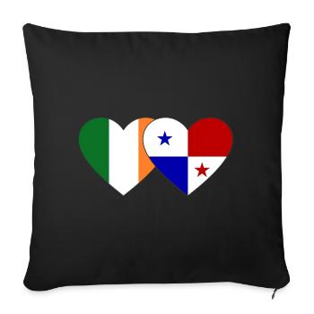 Irlande Drapeau du Panama - Housse de coussin décorative 45 x 45 cm - noir - Devant
