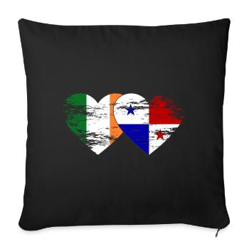 Irlande Drapeau du Panama utilisé - Housse de coussin décorative 45 x 45 cm - noir - Devant