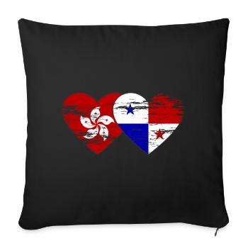 Hong Kong Panama Flagge used - Sofakissenbezug 45 x 45 cm - Schwarz - Vorne