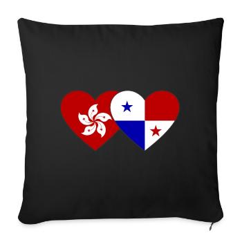 Drapeau du Panama à Hong Kong - Housse de coussin décorative 45 x 45 cm - noir - Devant