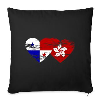 Panama Hong Kong Flagge used - Sofakissenbezug 45 x 45 cm - Schwarz - Vorne