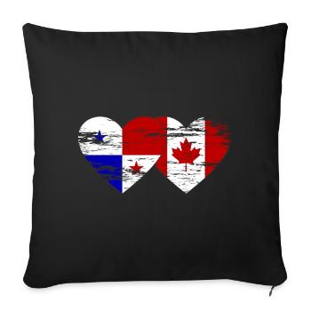Drapeau du Panama Canada utilisé - Housse de coussin décorative 45 x 45 cm - noir - Devant