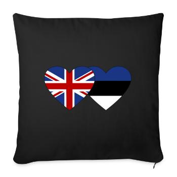 England Estonia Flag Heart - Sofa pillowcase 17,3'' x 17,3'' (45 x 45 cm) - black - Front